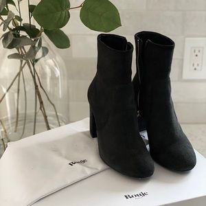 Rouje Brigitte Black Suede Booties 7.5